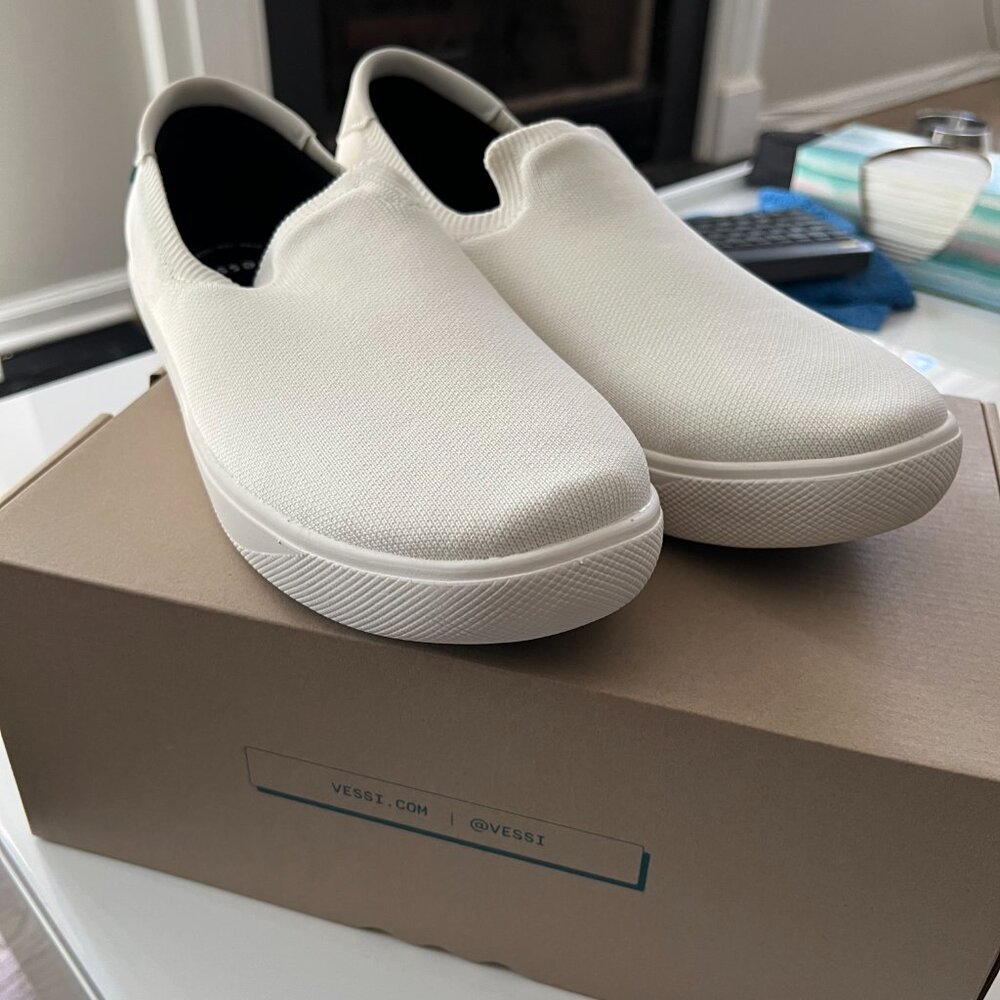 ⭐NEW⭐ Vessi Boardwalk Slip-On Snaeker White, Size 12 | Waterproof, Casual, BNIB